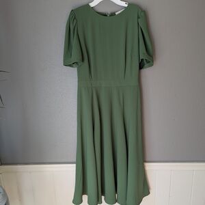 Rachel Parcell Forest Green Midi Dress Modest